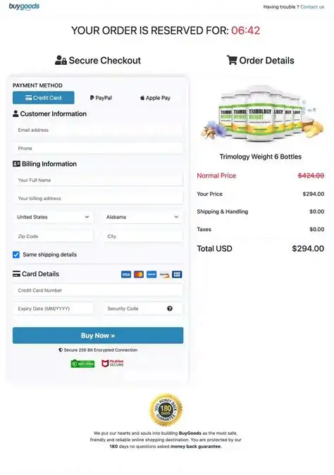 Trimology Payment Options & Security Seal